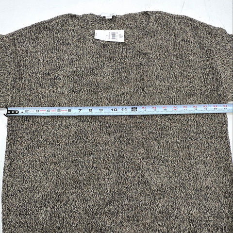 J. Jill Women's Mushroom Multi Cotton Blend Marled Knit Boxy Sweater Sz L NWT