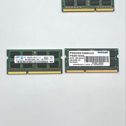 Laptop RAM Lot 6 Piece 24GB Total DDR3 4GB SO-DIMM Samsung Patriot Hynix