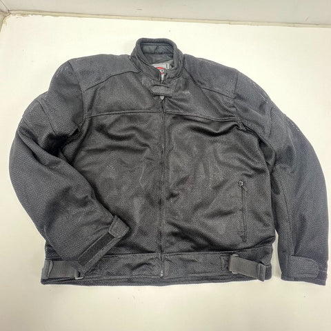 River Road Phoenix Black Mesh Vented Protective Motorcycle Jacket Men's 2XL