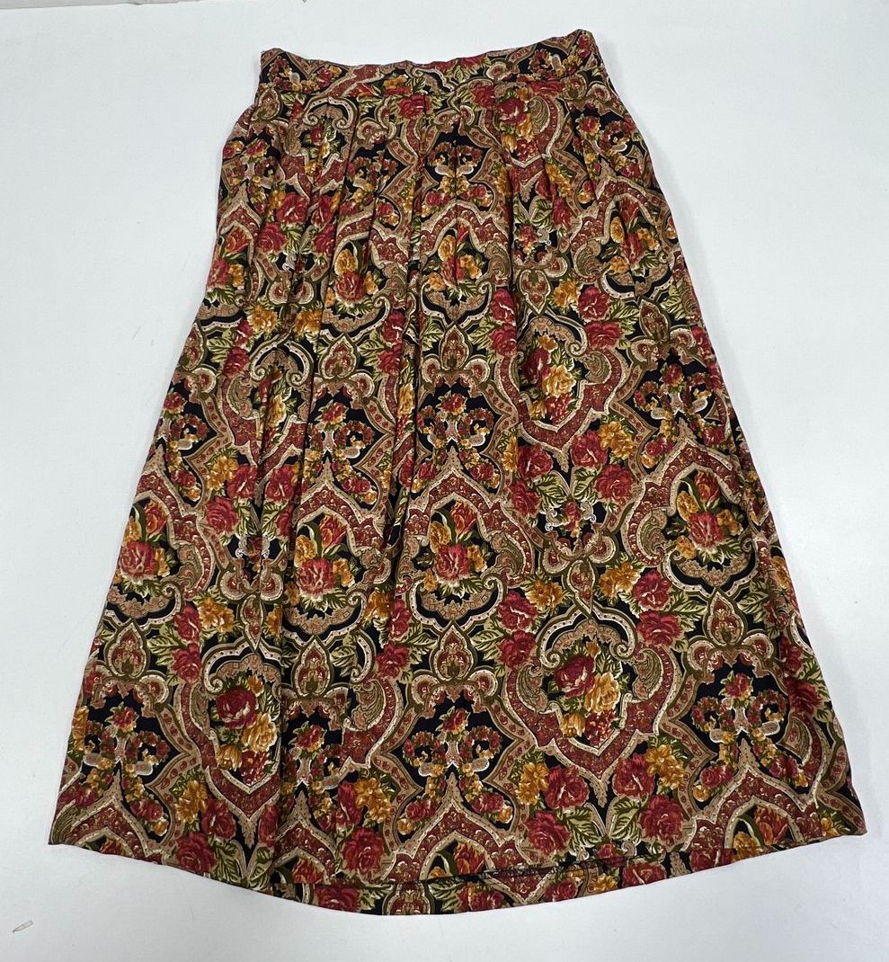 VTG Women's Mixed Brands Midi Multicolored Floral Skirts Lot of 3 - Size 12-14