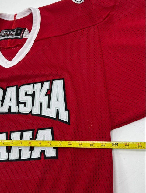 Bakka Nebraska Omaha Mavericks Red Hockey Jersey Mens Size M