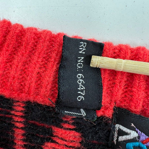 Vintage 80s Pepe Red Aztec Geometric Pattern Coogi Style Crewneck Sweater Sz S