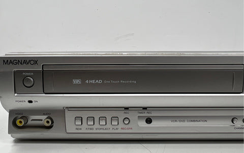 Magnavox MSD804 VCR DVD Player Combo 4-Head VHS Silver Vintage As-Is