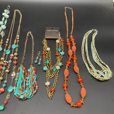 Daisy Fuentes Beaded Costume Fashion Jewelry Lot of 6 Necklaces & Earrings