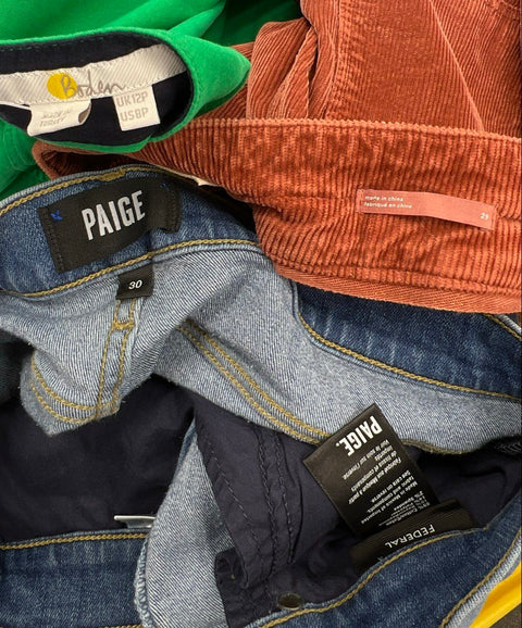 Paige Boden Women's Pants & Skirt Lot Blue Jeans Rust Corduroy Green Sz 29 30 8P