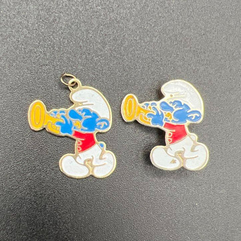 Vintage 80s Enamel Jewelry Lot 10pc Mickey Smurfs ET Strawberry Shortcake Alf