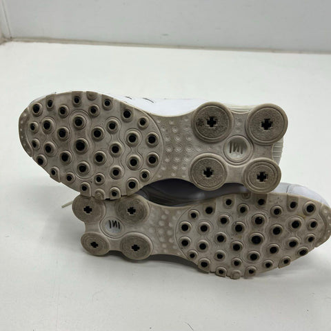 Nike Shox White Leather Running Training Shoes Sneakers Size 8