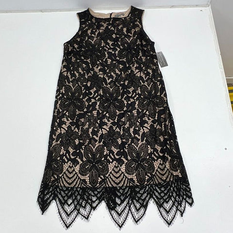 Sharagano NWT Black Tan Floral Lace Sheath Dress Women's Size 16W