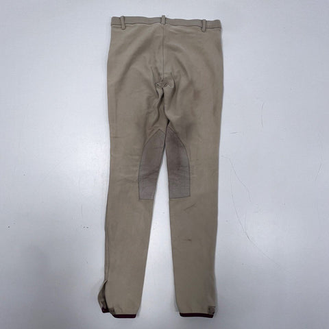 Devon Aire Women's Beige Horse Riding Jodhpurs Breeches Knee Patch Sz M
