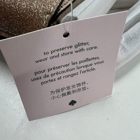Kate Spade NWT Rose Gold Glitter Fabric Crossbody Bag K4624