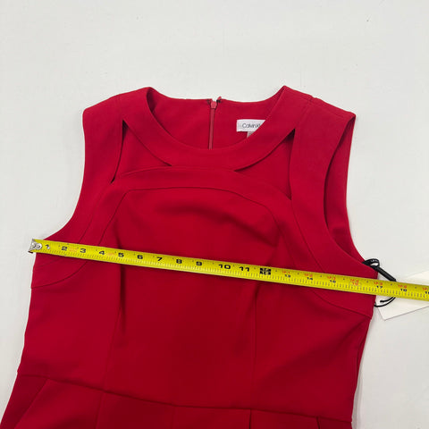 Calvin Klein CD9C1B55 Red Wide Leg Cutout Jumpsuit Women's 10 NWT