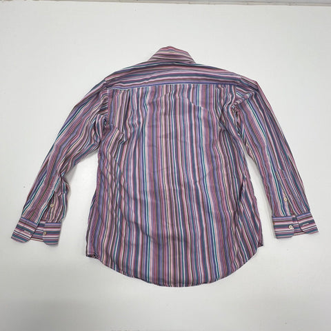 Vintage Y2K Burberry Multicolor Striped Cotton Button Down Shirt Men's M