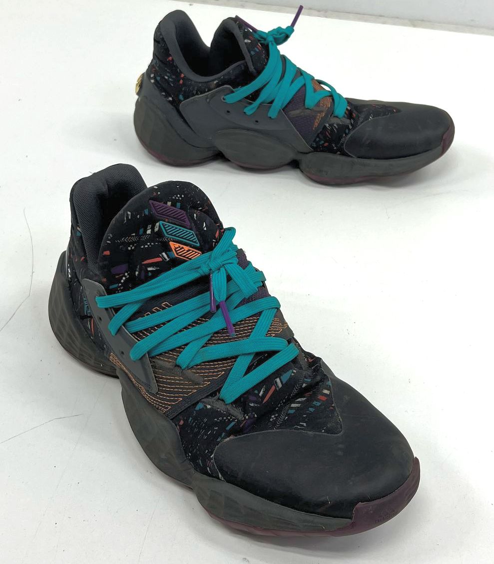Adidas Harden Vol. 4 Black Multicolor Basketball Shoes Sneakers Mens Size 10.5
