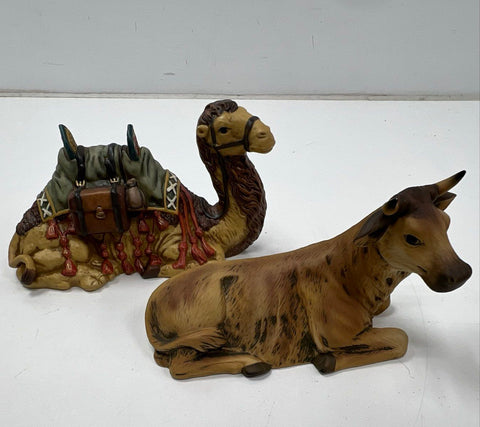 Nativity Scene Set Lot 17 Pieces Large Scale With Stable Hand-Painted Ceramic