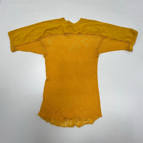 Vintage 70s Russell Athletic Men's Gold Mesh Football Jersey Shirt XL