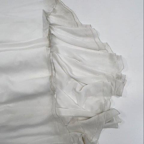 Maggie Sottero Women's Wedding Dress Gown White Ruched Beaded Corset Back Sz 8