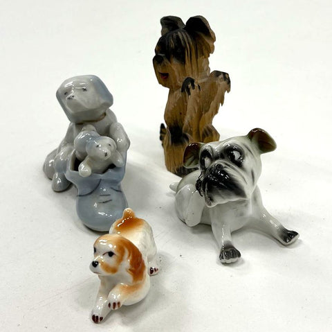 Vintage Dog Figurines Lot 4 Porcelain Ceramic Made in Japan Spaniel Terrier