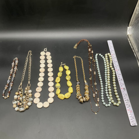 Vintage to Modern Costume Jewelry Necklace Lot 8 Pcs Faux Pearl Beaded