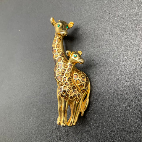 Vintage Gold Tone Animal Brooch Lot of 6 Butterfly Elephant Giraffe