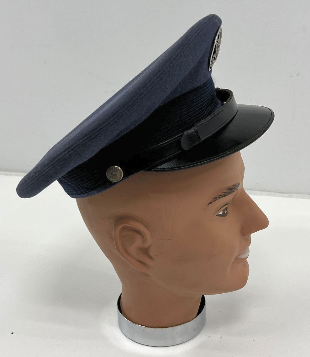 Collectible Vintage Blue & Black US Military Officer Uniform Hat 7 1/3 HL