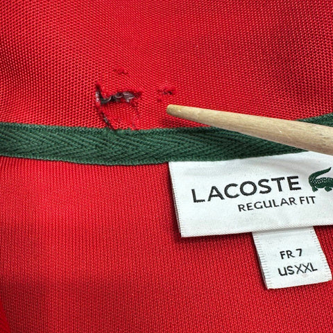 Lacoste Men's Red Stripe Sleeve Full Zip Regular Fit Track Jacket Size XXL