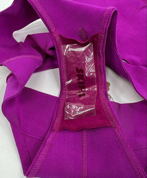 Skims NWT Women's Knit Swim Monokini Poppy Purple Cutout One-Piece XL