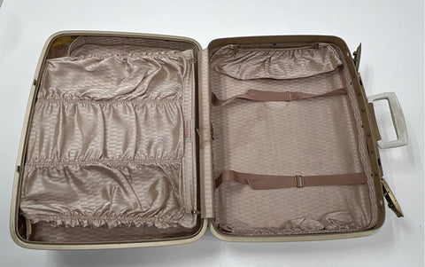 Vintage 1960s Samsonite Horizon Off White Hard Shell Suitcase Luggage 20"