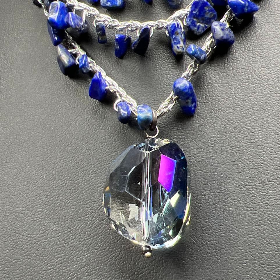 Ale Torres Blue Stone Beaded Necklace & Earrings Set