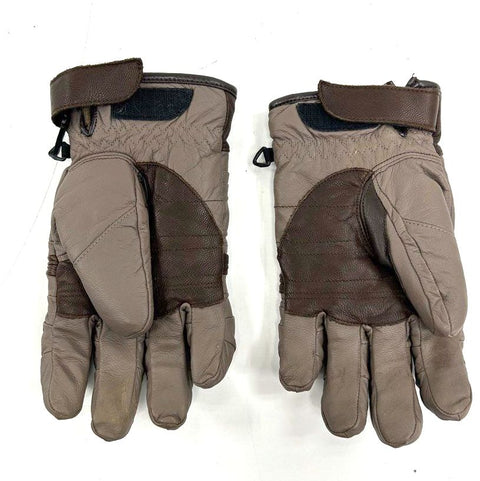 The North Face Brown Taupe Leather Ski Gloves Padded Size L