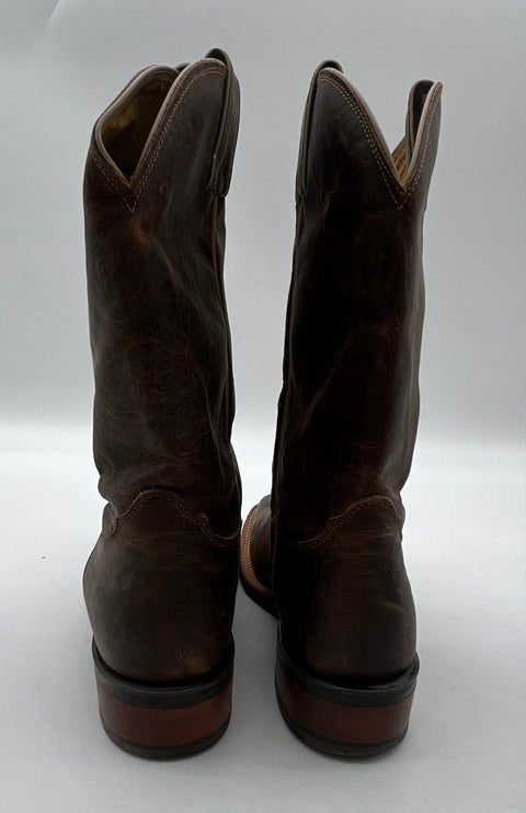 Nocona Kansas State Powercat Brown Leather Western Cowboy Boots Size 9.5D