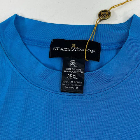 Stacy Adams Blue NWT Lot of 3 Linen Blend Shirt Set & T-Shirt Men's 3XL 42x34