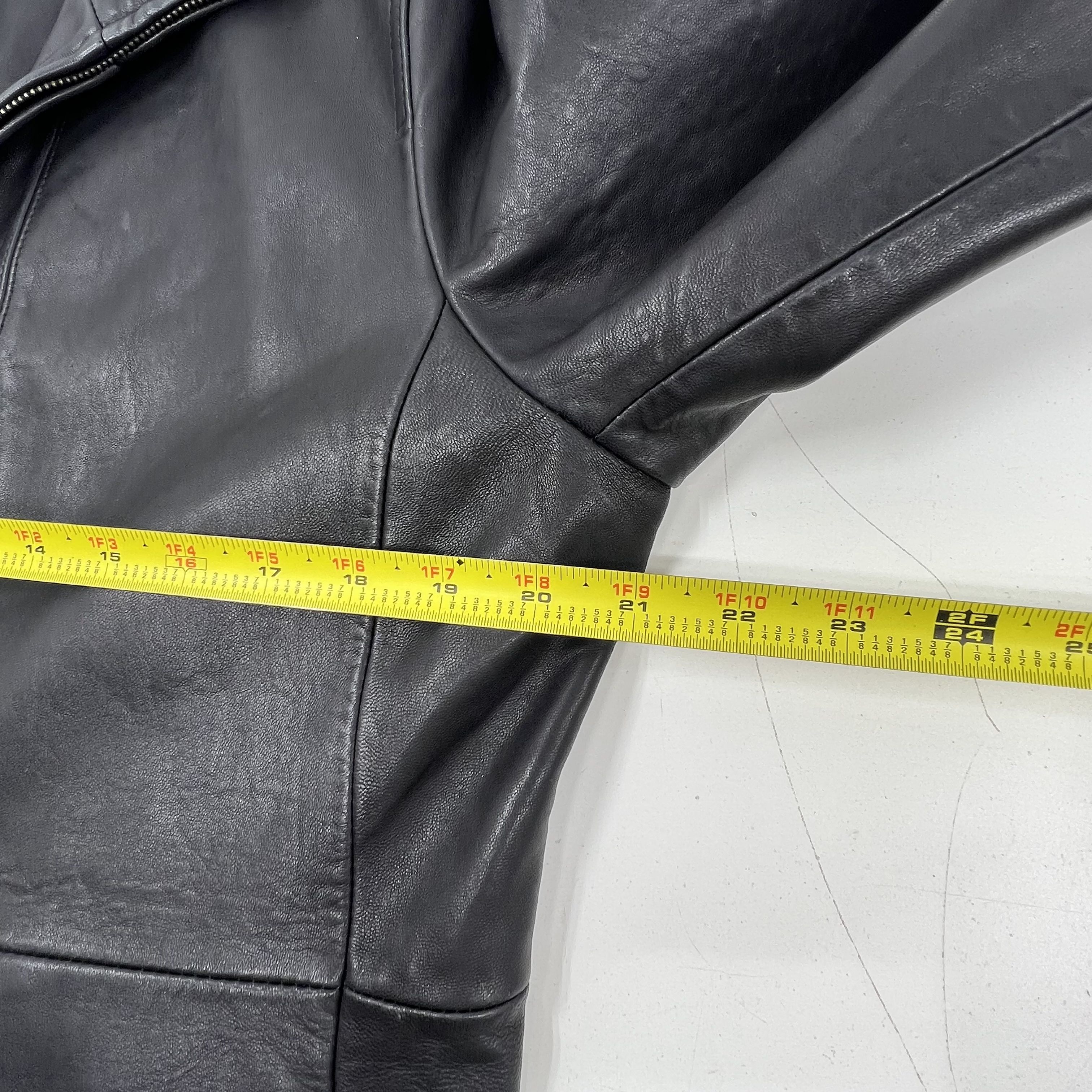 Vintage Y2K Calvin Klein Black Soft Leather Full Zip Jacket Women's XL
