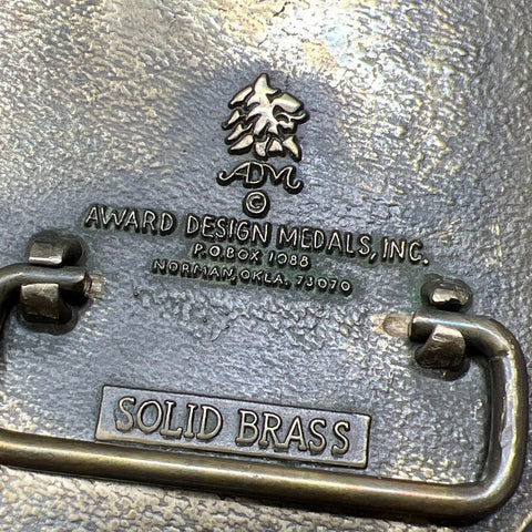Award Design Medals, Inc. Brass B Horses Belt Buckle