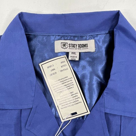 Stacy Adams Blue NWT Lot of 3 Linen Blend Shirt Set & T-Shirt Men's 3XL 42x34