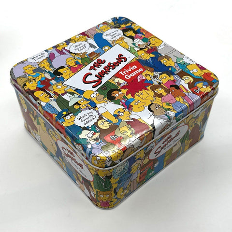 The Simpsons Trivia Game Lot Homer & Bart Character Tins 3 Pieces Vintage
