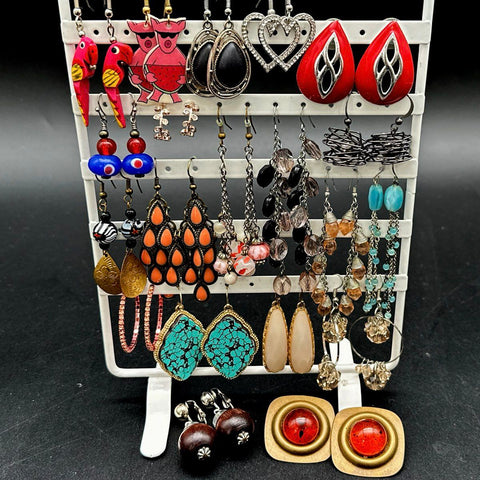 Mixed Costume Fashion Earrings Lot 26 Pairs Vintage to Modern Figural Beaded