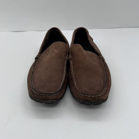 Bosi Brown Leather Driving Loafers Slip On Moccasins Men's Size 9