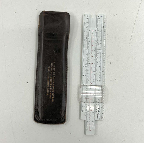 Vintage Diwa Rietz Pocket Slide Rule Zurn Industries Promo w/ Case Denmark