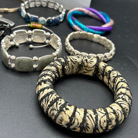 Mixed Fashion Bracelet Lot Motivational Beaded Bangle Costume Jewelry Lot of 45