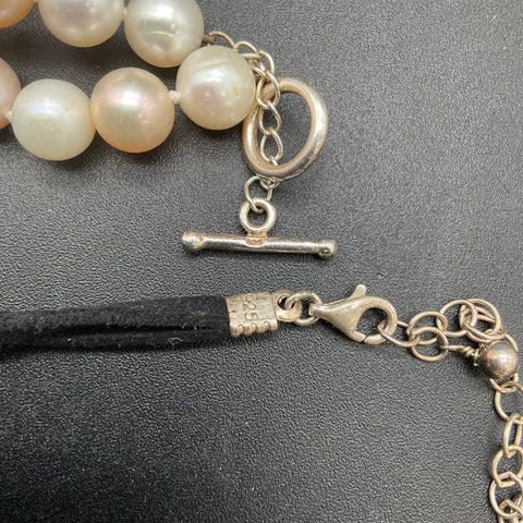 Sterling Silver 925 Pearl Jewelry Lot 6 Pieces Necklaces Bracelet Pink White