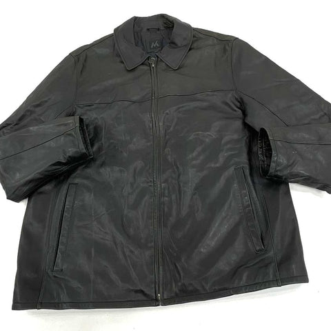 Vintage 90s Members Only Leather Bomber Full Zip Jacket Black Sz L