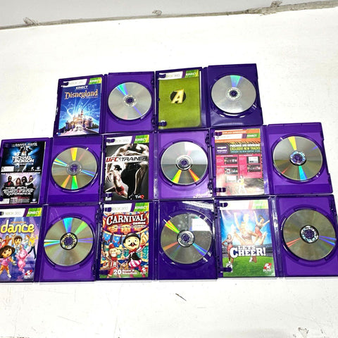 Xbox 360 2 Kinect Sensors 8 Game Lot Just Dance Disneyland As-Is Untested
