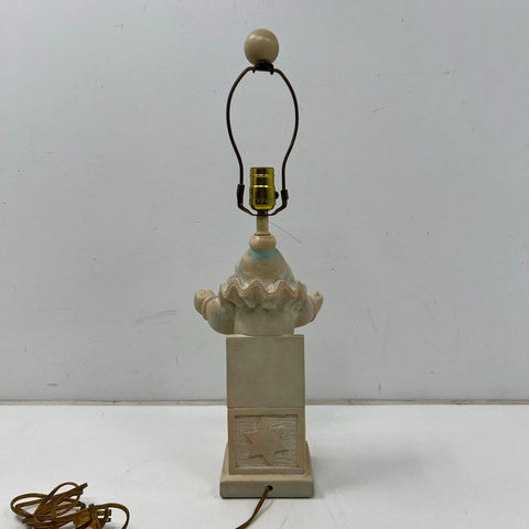 Vintage Clown Jack-in-the-box Table Lamp Cast Resin 24 Inch Tall Tested Works