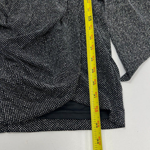 Eliza J Women's NWT Puff Sleeve Metallic Faux Wrap Cocktail Dress Black Silver 6