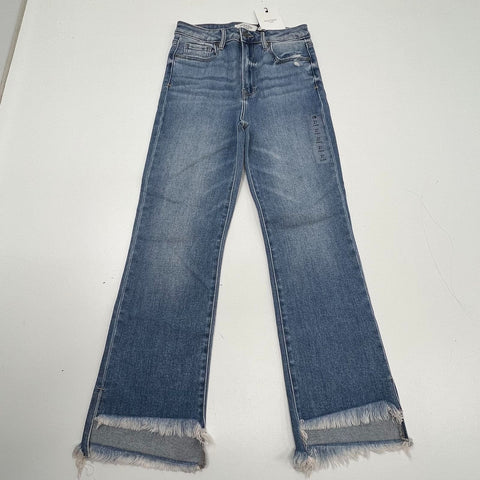 NWT Hidden Jeans Happi Crop Flare Raw Hem Distressed Jeans Women's Size 27