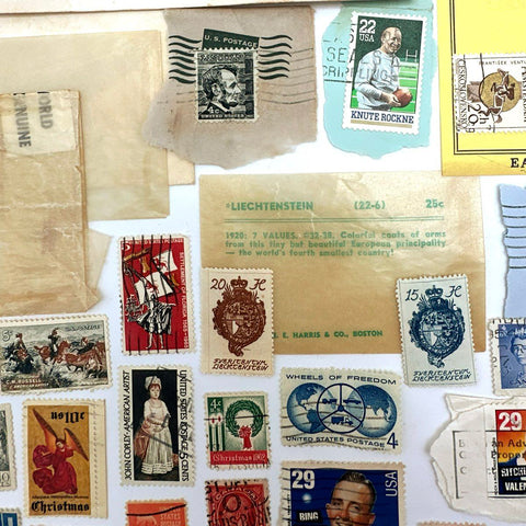 Worldwide Postage Stamp Lot Vintage USA Canada Europe Mystic Stamp Co 200 Pcs