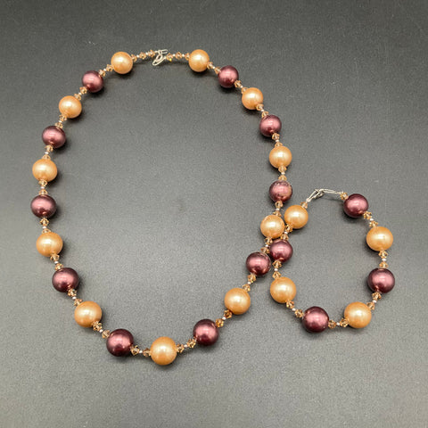 J. Jill RMN Faux & Cultured Pearl Jewelry Lot 7 Champagne Brown Tone Necklaces