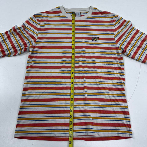 Odd Future OF Donut Logo Striped Long Sleeve T-Shirt Multi-Color Sz L
