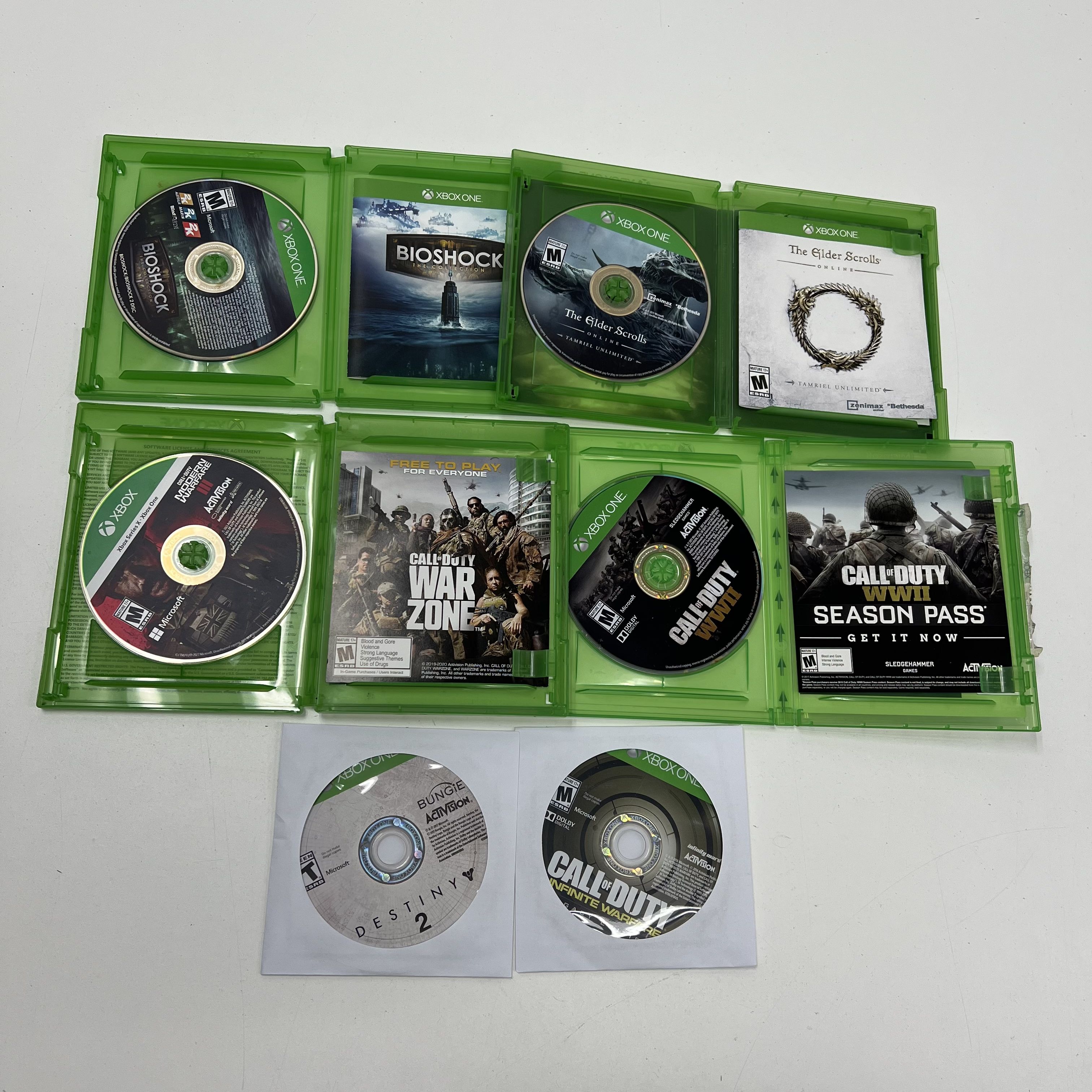 Call of Duty Black Ops 3 WWII BioShock Xbox One 6 Game Lot Microsoft