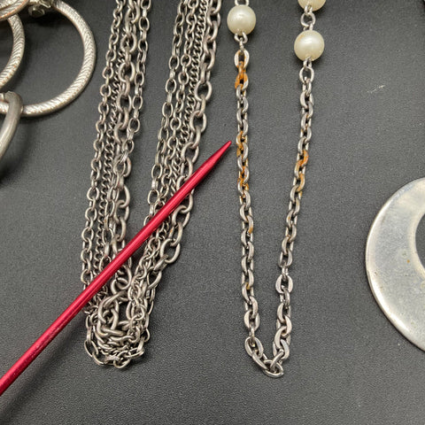 Brighton & Mixed Silver Tone Necklace Lot of 11 Statement Fashion Jewelry